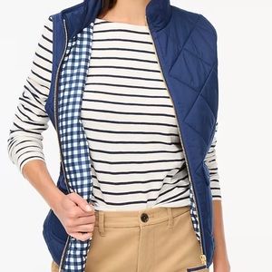 J. Crew Blue puffer vest.New 2X, XL dark blue vest.Made in Vietnam.Machine wash.